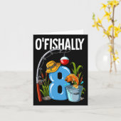 O'fishally 8 Years Old 8th Birthday Fishing  カード (黄色い花)