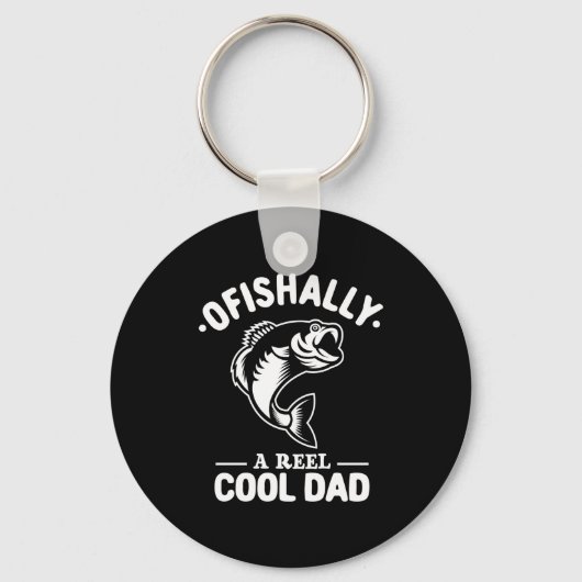 Ofishally A Reel Cool Dad Funny Fishing Lover  キーホルダー (正面)