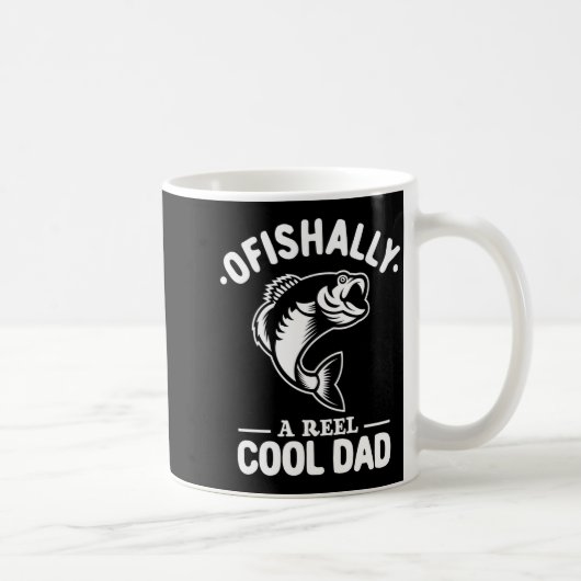 Ofishally A Reel Cool Dad Funny Fishing Lover コーヒーマグカップ (右)