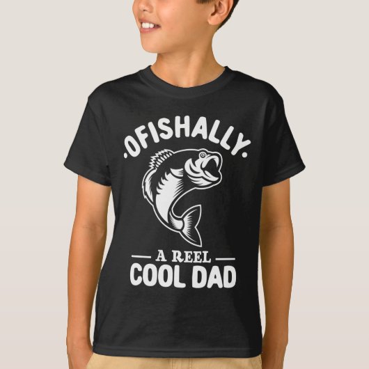 Ofishally A Reel Cool Dad Funny Fishing Lover  Tシャツ (正面)