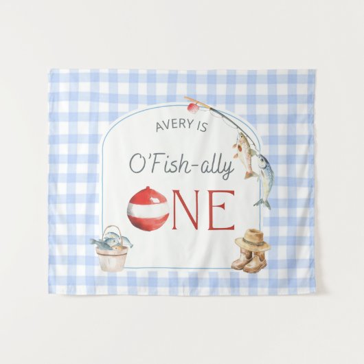 Ofishally One Birthday Personalized Banner タペストリー (正面(横))