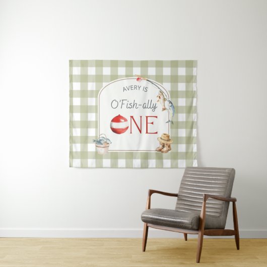 Ofishally One Birthday Personalized Banner  タペストリー (インサイチュ(横))
