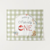 Ofishally One Birthday Personalized Banner  タペストリー (正面(横))