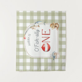 Ofishally One Birthday Personalized Banner  タペストリー