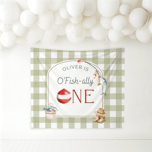 Ofishally One Birthday Personalized Banner  タペストリー