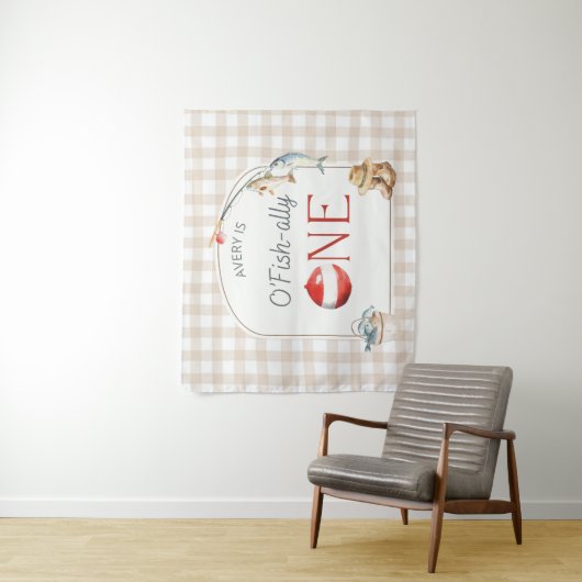 Ofishally One Birthday Personalized Banner  タペストリー (インサイチュ)