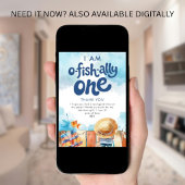 Ofishally One Fisherman Photo 1st Birthday Thanks カード