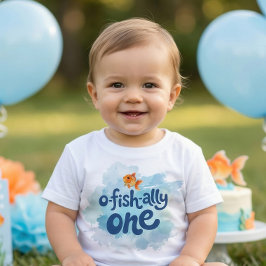 Ofishally One Fishing Boy 1st Birthday ベビーTシャツ