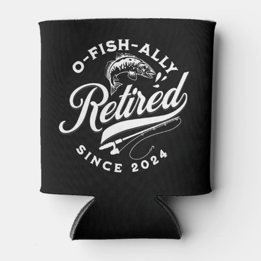 Ofishally Retired 2024 Funny Fishing 缶クーラー (正面)