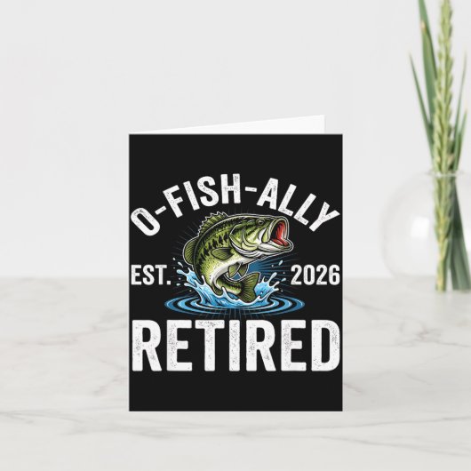 Ofishally Retired 2026 Funny Fishing Retirement Fi カード (正面)
