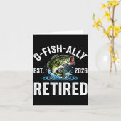 Ofishally Retired 2026 Funny Fishing Retirement Fi カード (黄色い花)