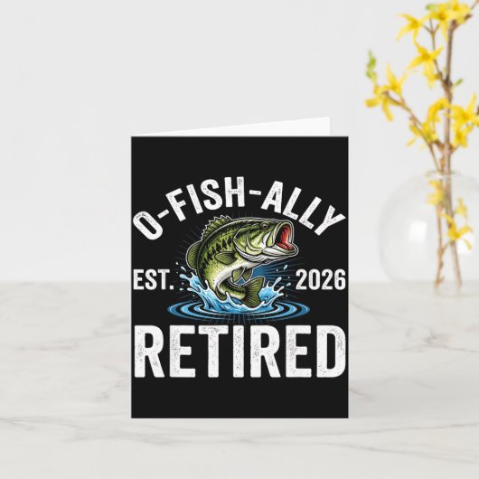 Ofishally Retired 2026 Funny Fishing Retirement Fi カード (黄色い花)