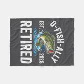 Ofishally Retired 2026 Funny Fishing Retirement Fi フリースブランケット (正面(横))
