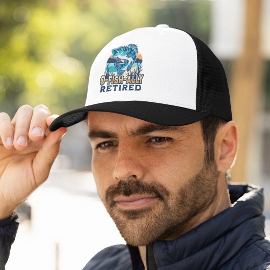 Ofishally Retired Funny Fishing Lovers キャップ