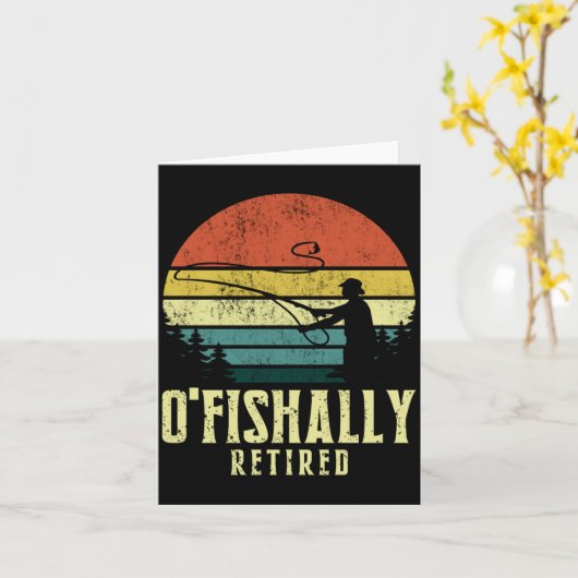 Ofishally Retired Funny Fishing Retirement  カード (黄色い花)