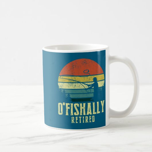 Ofishally Retired Funny Fishing Retirement  コーヒーマグカップ (右)