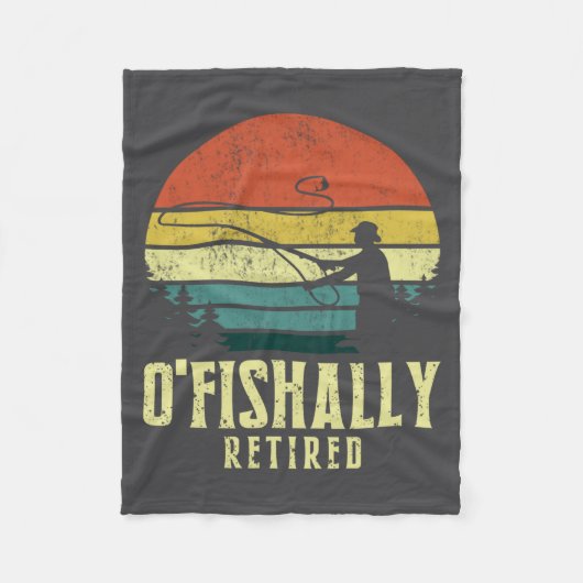 Ofishally Retired Funny Fishing Retirement  フリースブランケット (正面)