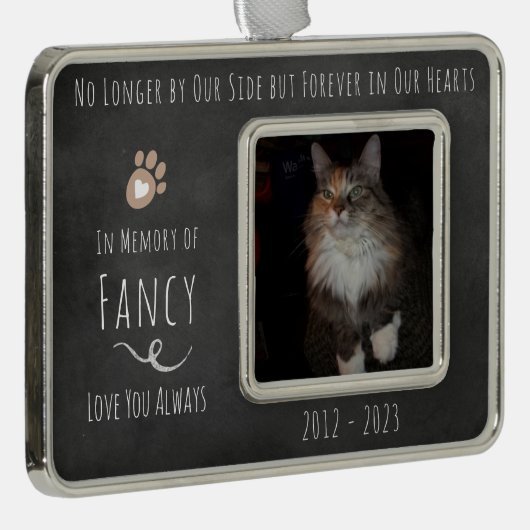 OForeverの私たちのハートChalkboard写真 シルバープレートフレームオーナメント (右)