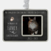 OForeverの私たちのハートChalkboard写真 シルバープレートフレームオーナメント (正面)