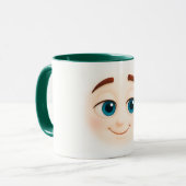 oft crush smile – sweet blue eyed emoji マグカップ (正面左)