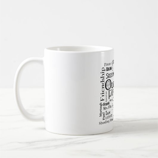 OFWAの単語の雲のマグ コーヒーマグカップ (左)