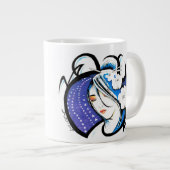 OGグラフィティゲイシャタトゥーデザイン ジャンボコーヒーマグカップ (正面右)