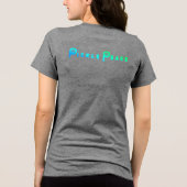 OGデザインのブルー トライブレンドTシャツ (裏面)