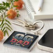 OGパーソナライズされたパパヴィンテージ野球父の日 キーホルダー (正面右)