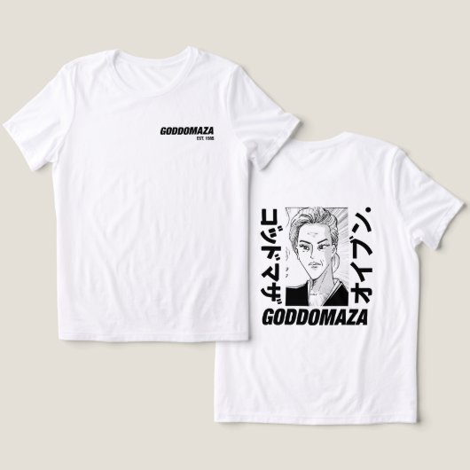 OG桃子ヘッドはっきりした文字ホワイトティー背面 トライブレンドＴシャツ (デザイン正面&裏面)