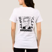 OG桃子ヘッドBWはっきりした文字背面 トライブレンドTシャツ (裏面)