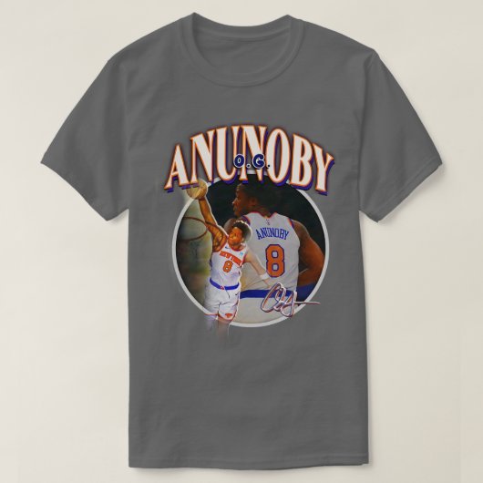 OG Anunoby New YorkバスケットボールNY NYCジャージーートロン Tシャツ (デザイン正面)