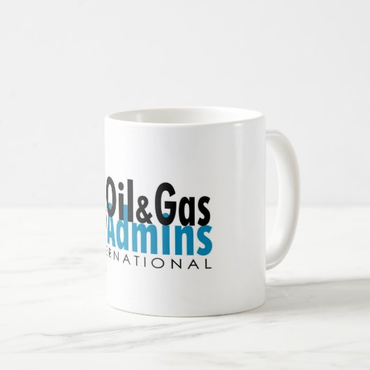 OGAの国際的なロゴのコップ コーヒーマグカップ (正面右)