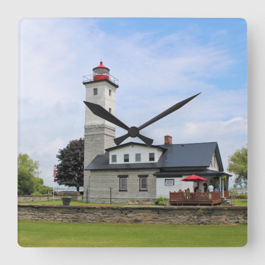 Ogdensburg Harbor Light house, New York Wall Clock スクエア壁時計 (正面)