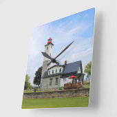 Ogdensburg Harbor Light house, New York Wall Clock スクエア壁時計 (傾斜)