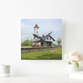 Ogdensburg Harbor Light house, New York Wall Clock スクエア壁時計 (ホーム)