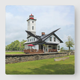 Ogdensburg Harbor Light house, New York Wall Clock スクエア壁時計