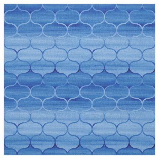 Ogee濃紺の色彩の鮮やかなパターンへの幾何学的なライト ファブリック (見本)