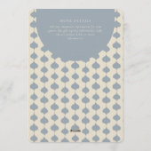 Ogee Stripe Geometric Gender Neutral Beige Blue 招待状 (裏面)