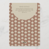 Ogee Stripe Geometric Gender Neutral Beige Brown 招待状 (裏面)