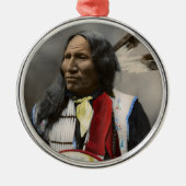 Oglalaスー族1899のインディアンのヴィンテージの叫び メタルオーナメント (正面)