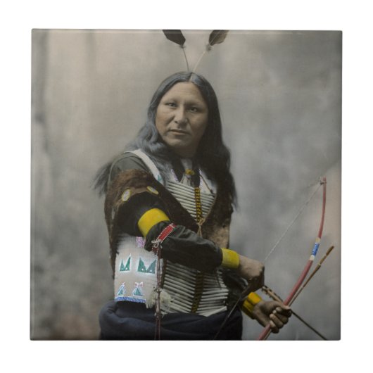 Oglalaスー族1899のインディアンの叫び タイル (正面)