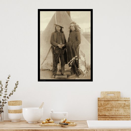 Oglala Chiefs Red Cloud & American Horse SD 1891 ポスター (キッチン)