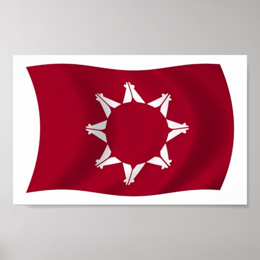 Oglala Lakota Flag Poster Print ポスター (正面)