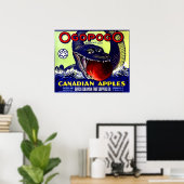 Ogopogo Canadian apples fruit crate label ポスター (ホームオフィス)