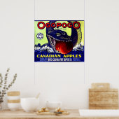 Ogopogo Canadian apples fruit crate label ポスター (キッチン)