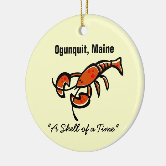 Ogunquitのメインのロブスター セラミックオーナメント (左)