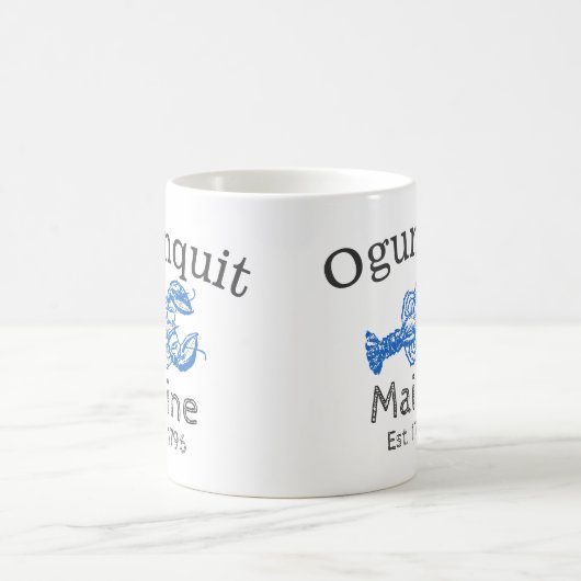 Ogunquitの青いロブスター"バー港メイン" コーヒーマグカップ (中央)