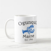 Ogunquitの青いロブスター"バー港メイン" コーヒーマグカップ (左)