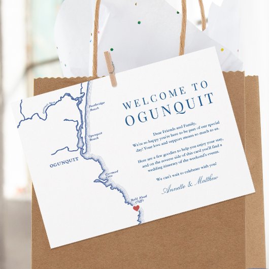 Ogunquit Cliff House ウェディング・ウィークエンド・スケジュール  サンキューカード
