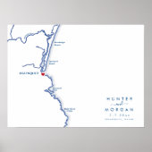 Ogunquit Maineの結婚ゲストモダンブックポスター ポスター (正面)